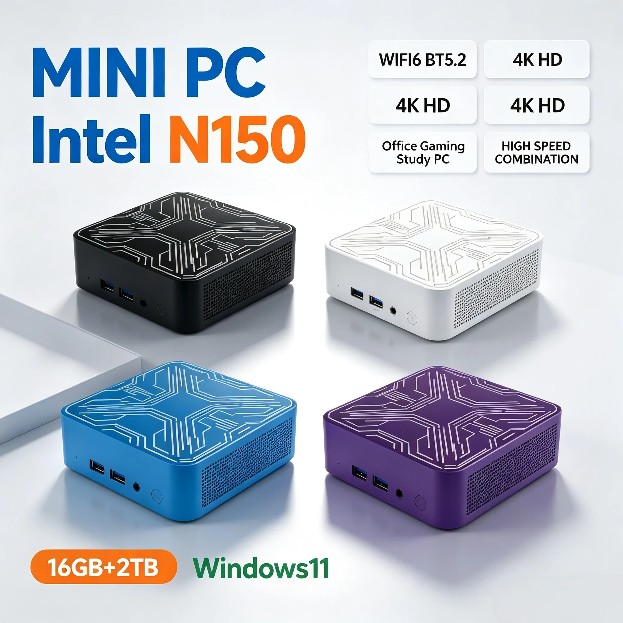 Home Office Windows 11 - Mini PC Tascabile Intel N150 Windows
