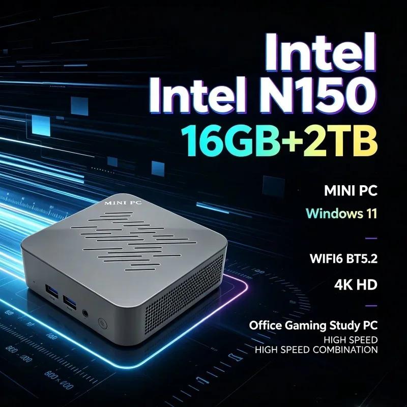 Home Office Windows 11 - Mini PC portatile multicolore con processore