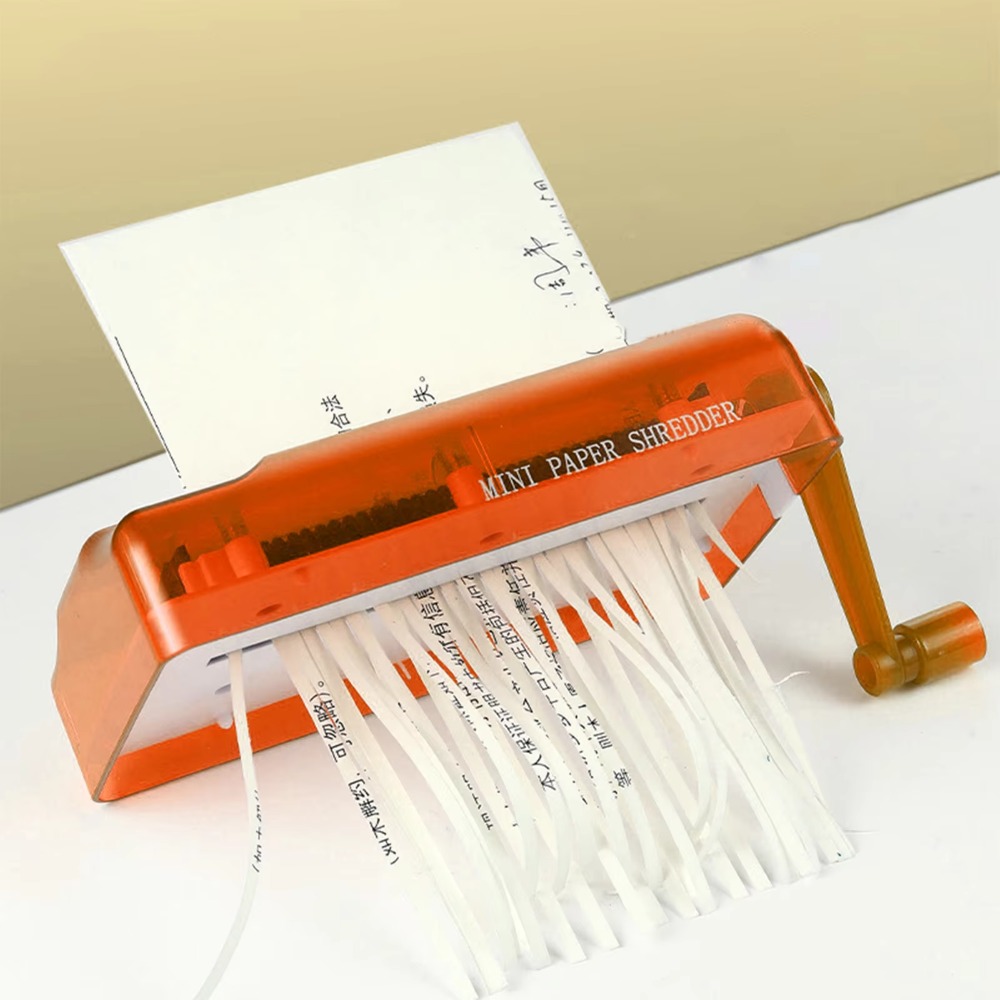 Paper Shredder Micro - Mini Tritadocumenti Manuale Trasparente con Manovella,