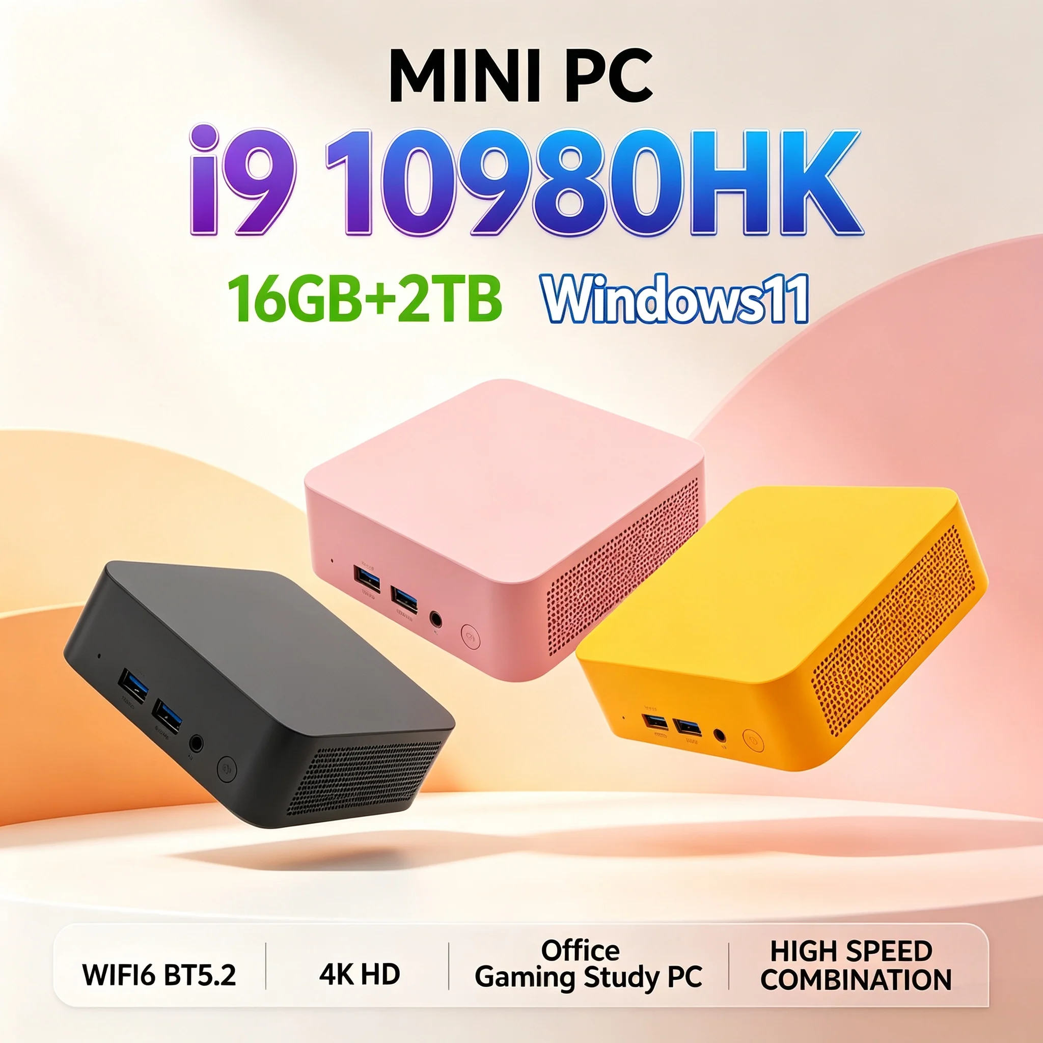 Home Office Windows 11 - Mini PC portatile, Intel I9‑10980HK, Windows
