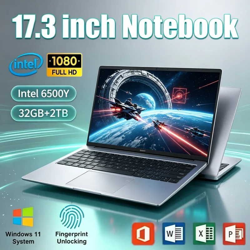 Home Office Windows 11 - Notebook con schermo da 17,3 pollici,