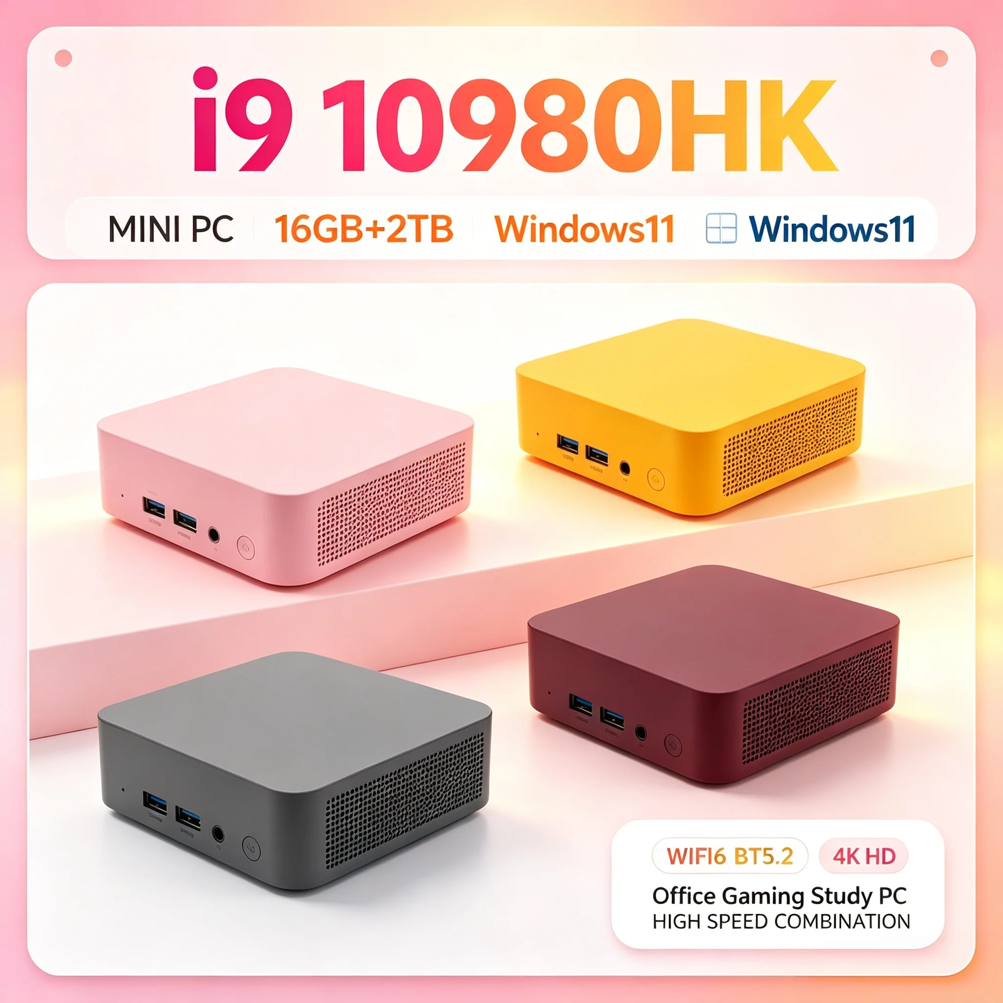 Home Office Windows 11 - Mini PC da gaming portatile, con