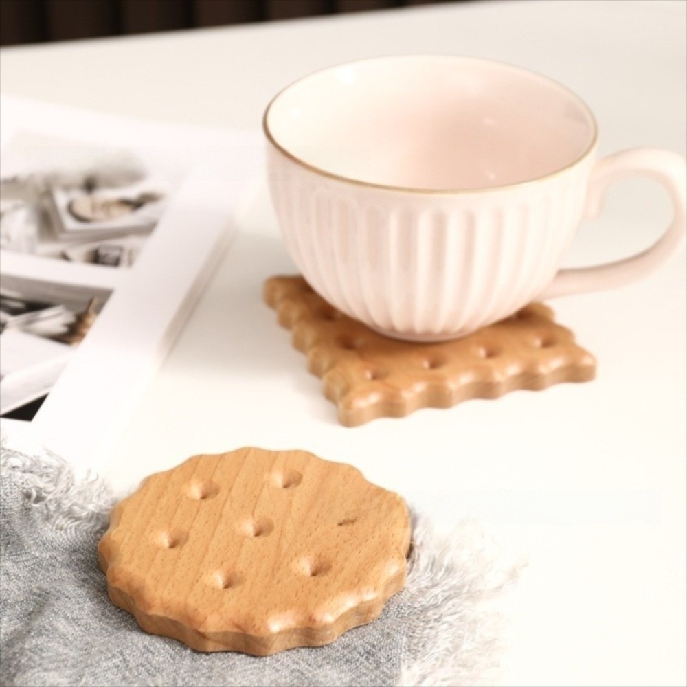 Desktop Organizer Bamboo - Sottobicchieri per biscotti creativi in legno