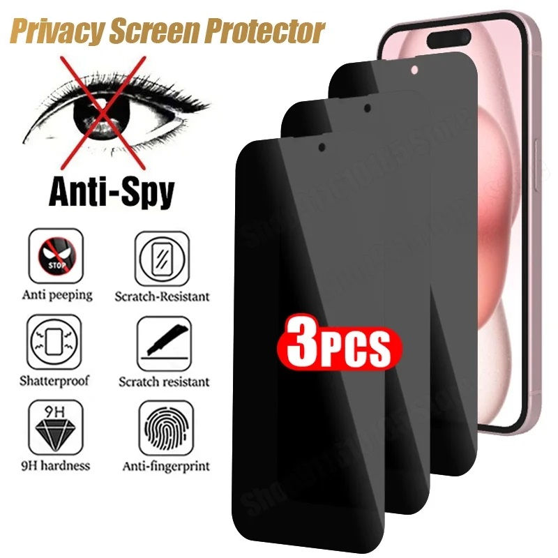 Monitor Privacy Screen - 3PCS Privacy Vetro Temperato Anti-Spy Protezione
