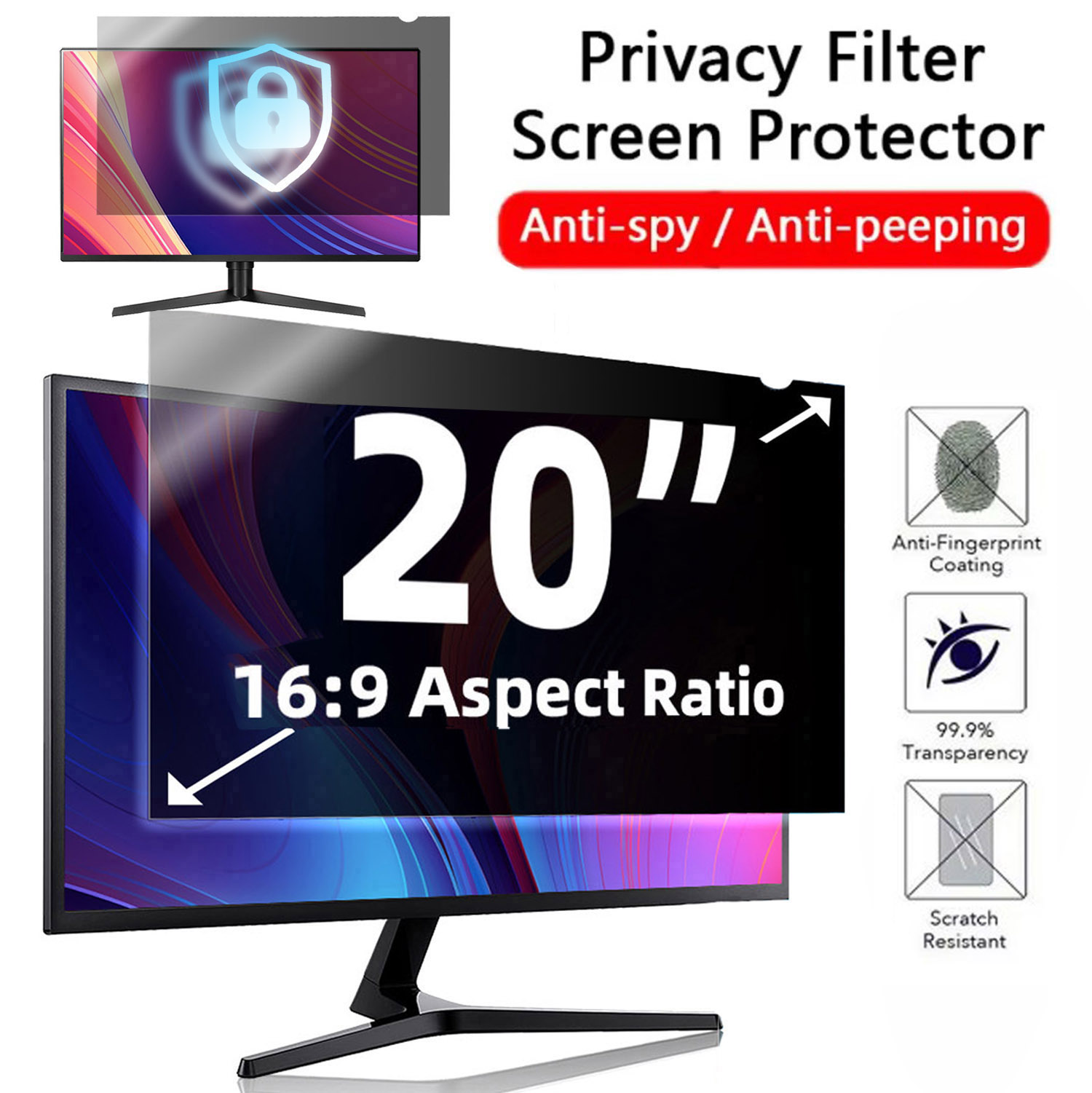 Monitor Privacy Screen - Filtro per schermo privacy per computer