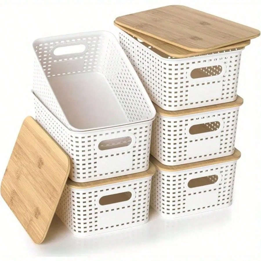 Set di 6 Contenitori Impilabil - Desktop Organizer Bamboo recensione e prezzo