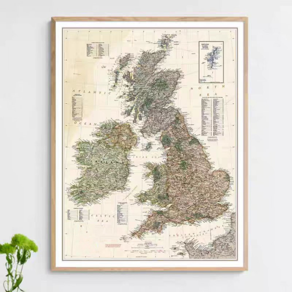 Poster Vintage HD della Mappa  - Home Office With Library recensione e prezzo